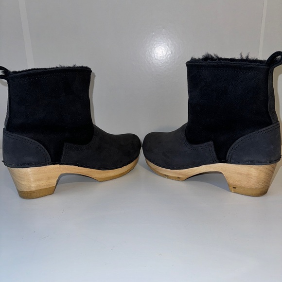 No.6 Pull-on Shearling Mid-Heel Boots Blue Suede size 36 Women SZ 6 EUC - Picture 4 of 10